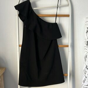 French connection little black dress, one shoulder w ruffle NWT size 4